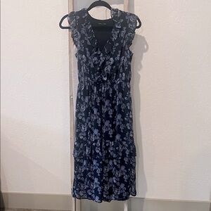 Banana Republic Navy Floral Midi Dress